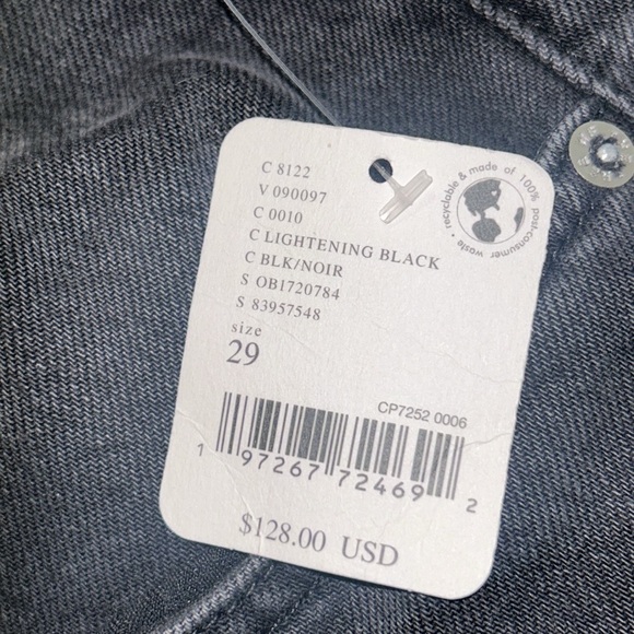 Free People Chilled Vibes Dropped Wide Leg Jeans in Lightening Black NWT - Picture 5 of 7